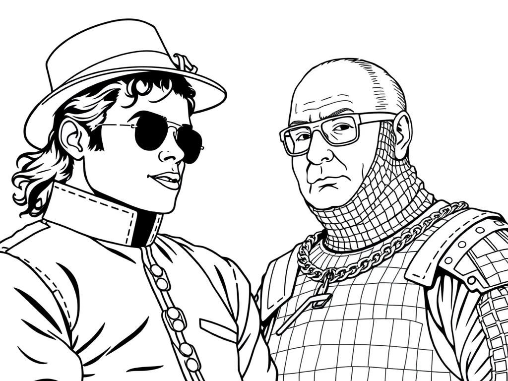 Preview of Michael Jackson and Gorbachev wearing chainmail