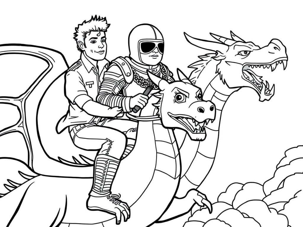 Michael Jackson riding a dragon and Gorbachev wearing chainmail