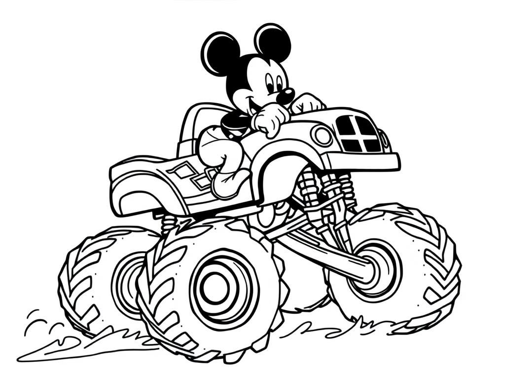 Mickey driving monster truck