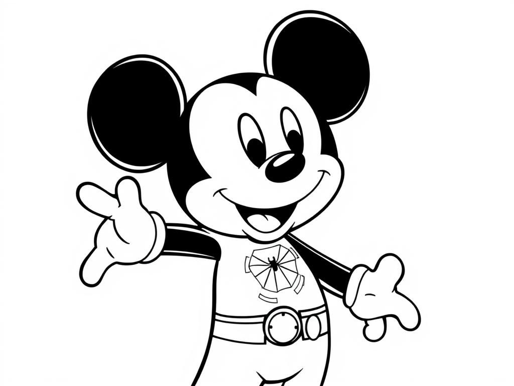 Mickey Mouse Superhero Coloring Page