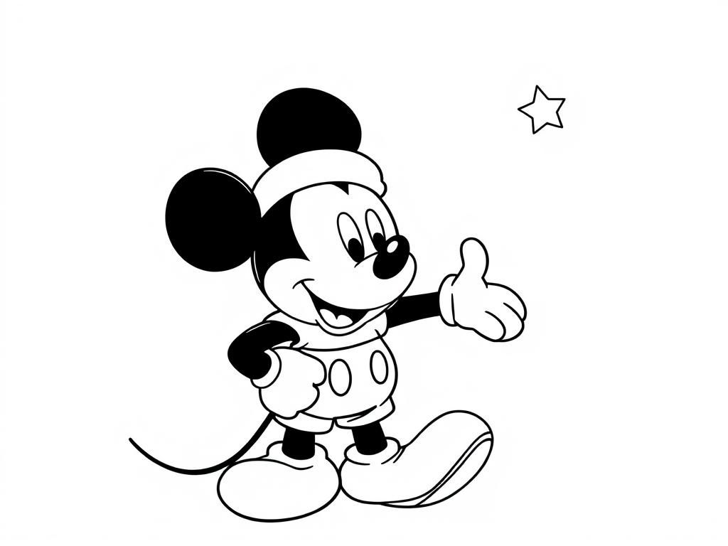 Mickey Mouse kleurplaat