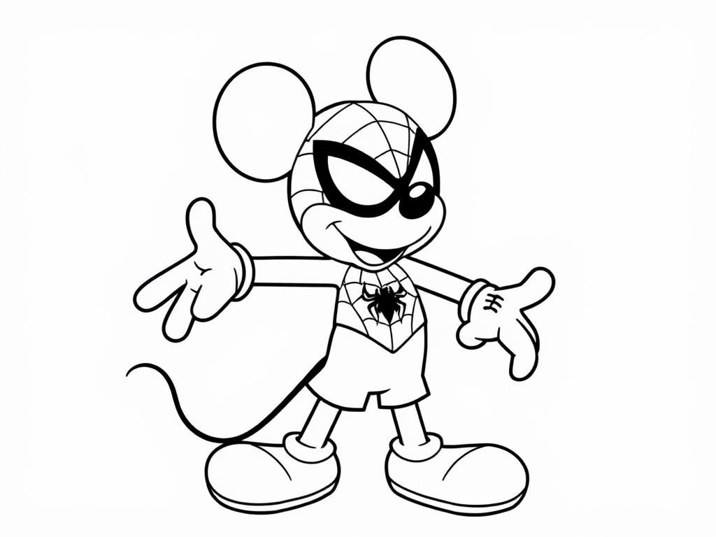 Spider-Man Mickey Mouse Coloring Page