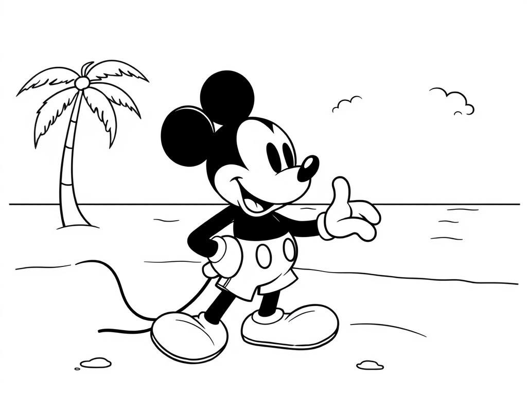 mickey mouse on beach