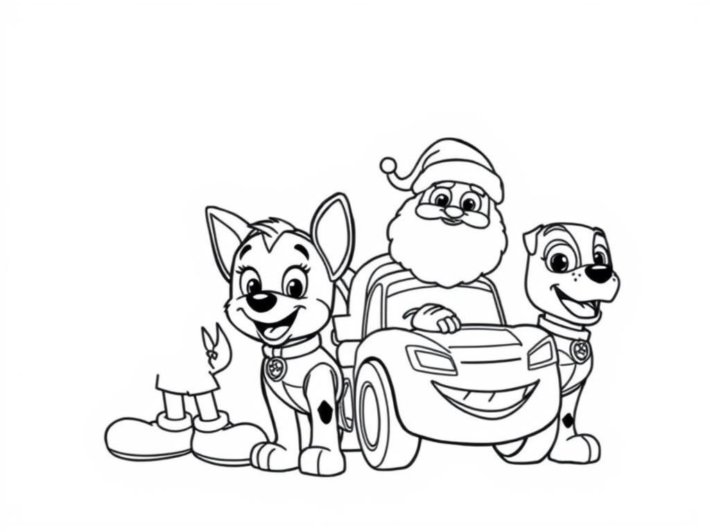 Paw Patrol Christmas Coloring Page