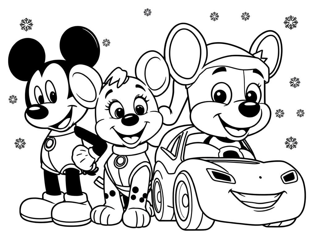 Kleurplaat tekenfilmfiguren