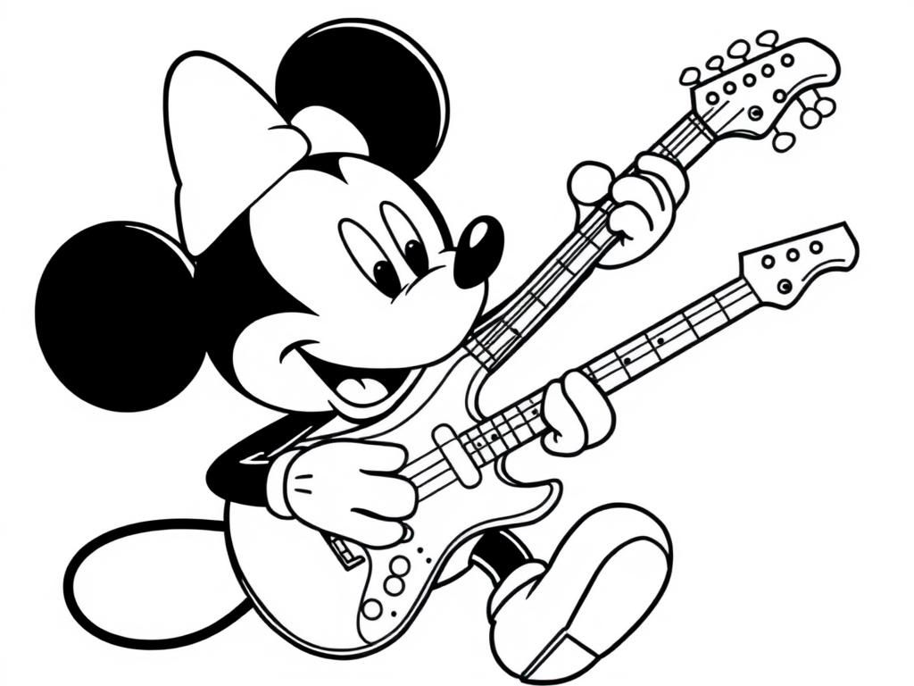 Preview of Mickey Mouse playing a mini electric guitar