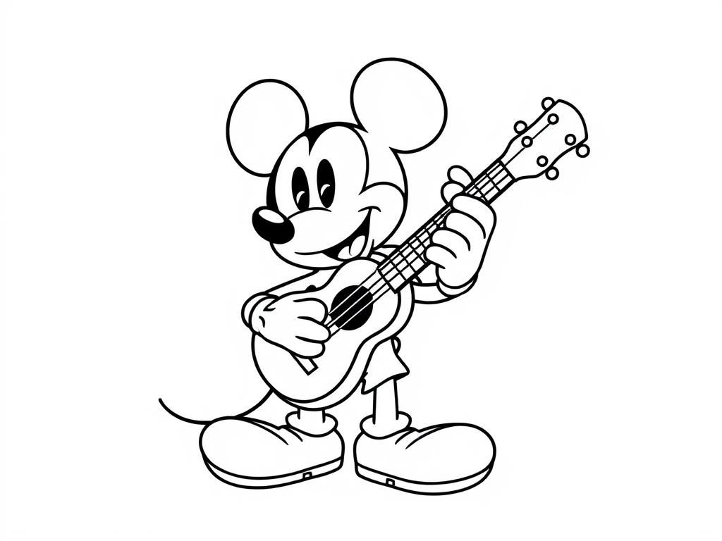 Preview of Mickey Mouse playing a ukelele