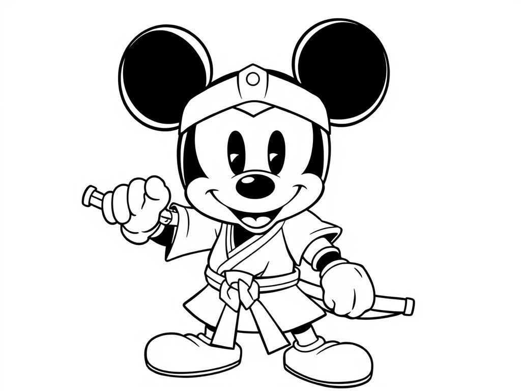 Preview of mickey mouse samurai anime style