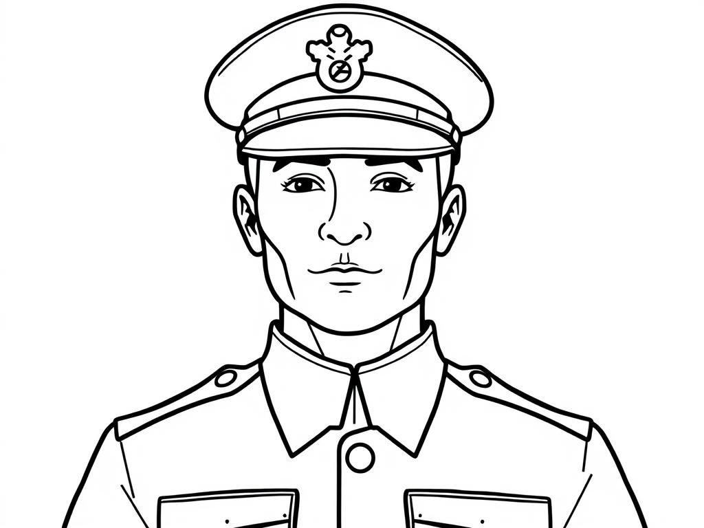 Military Officer Coloring Page