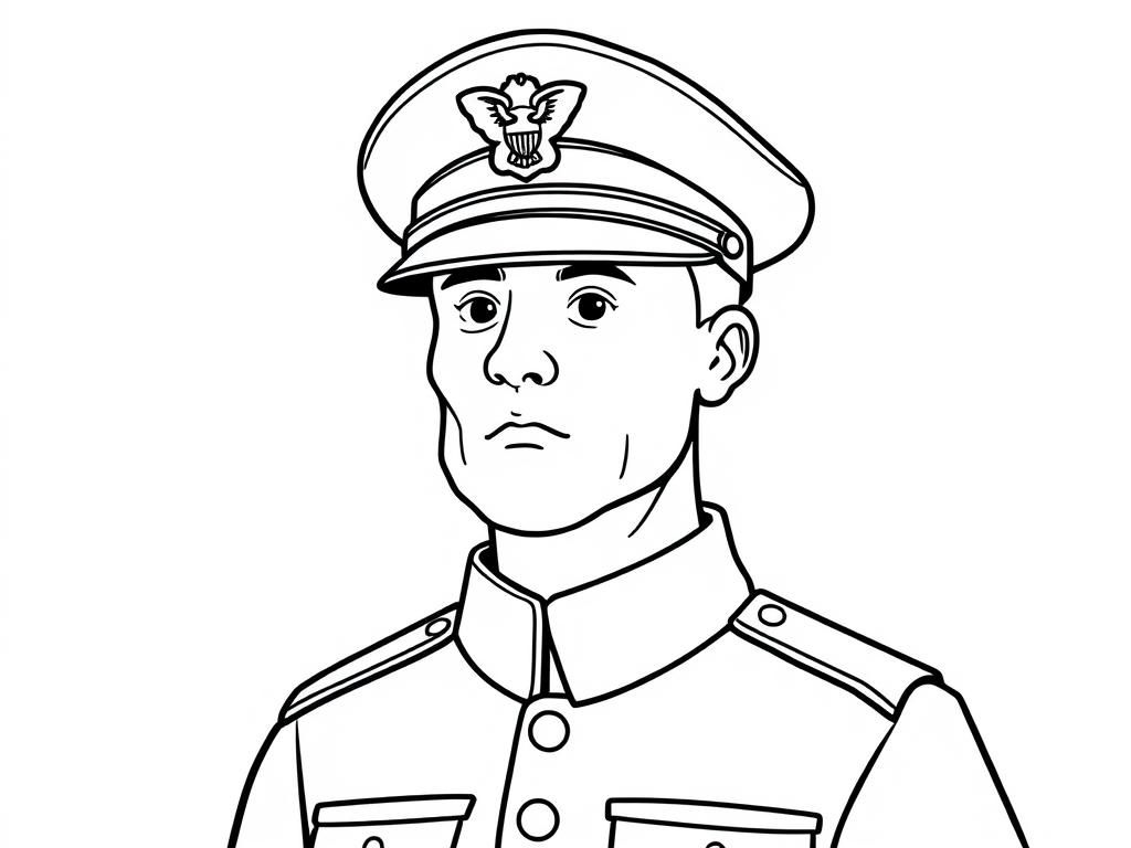 Military Officer Coloring Page