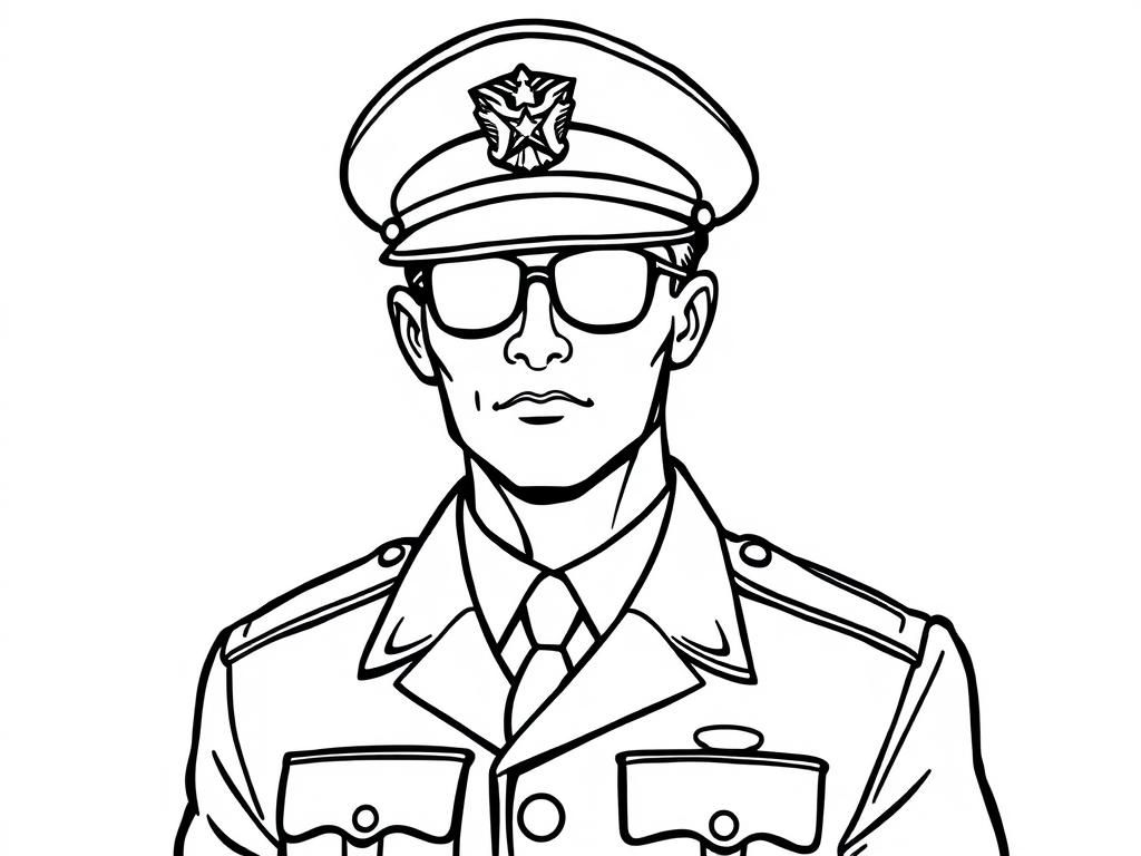 Military Officer Coloring Page