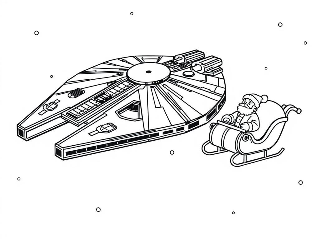 Santa's Galactic Ride Coloring Page