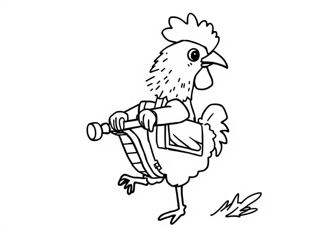 Minecraft chicken jockey - Free Printable Coloring Page