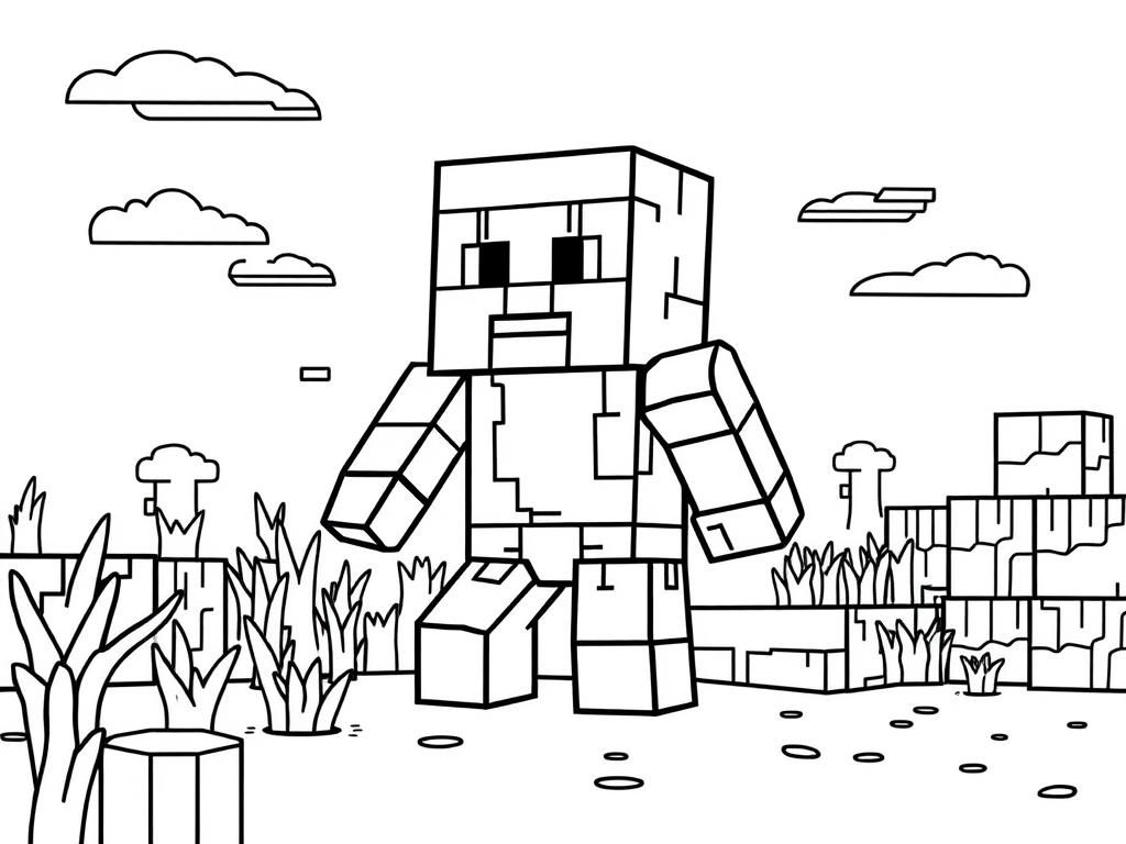 Minecraft Character Coloring Page