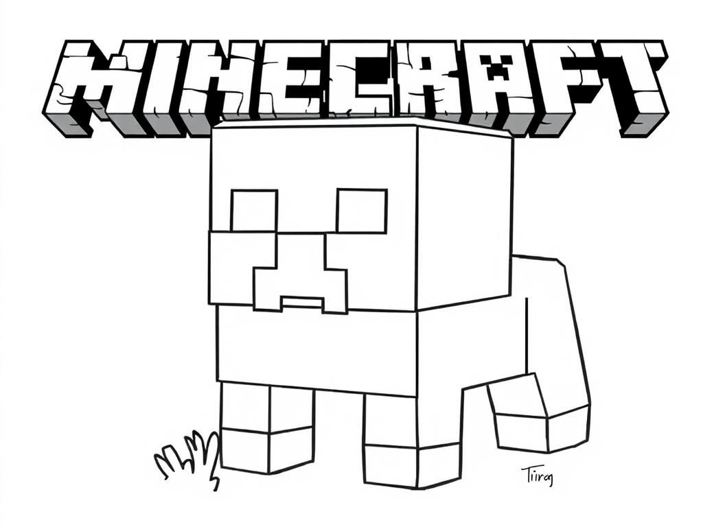 Minecraft Creeper Coloring Page