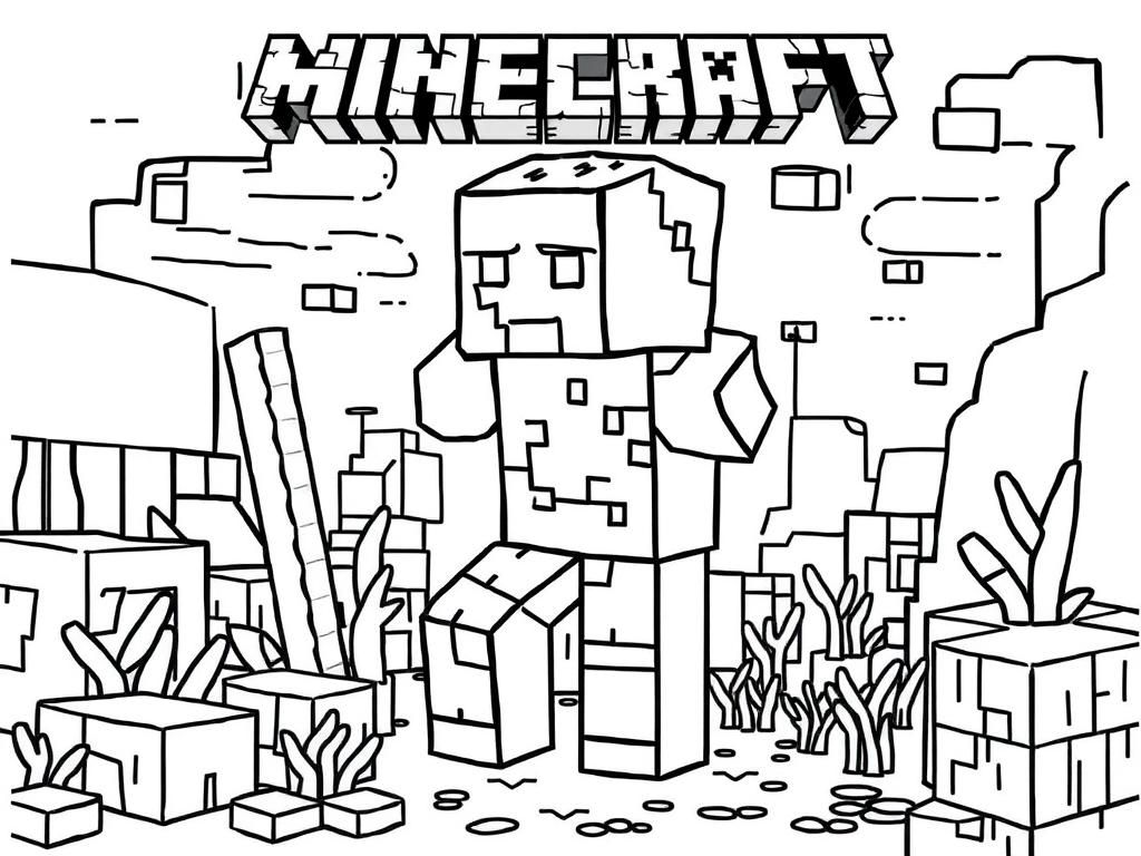 Minecraft - Free Printable Coloring Page