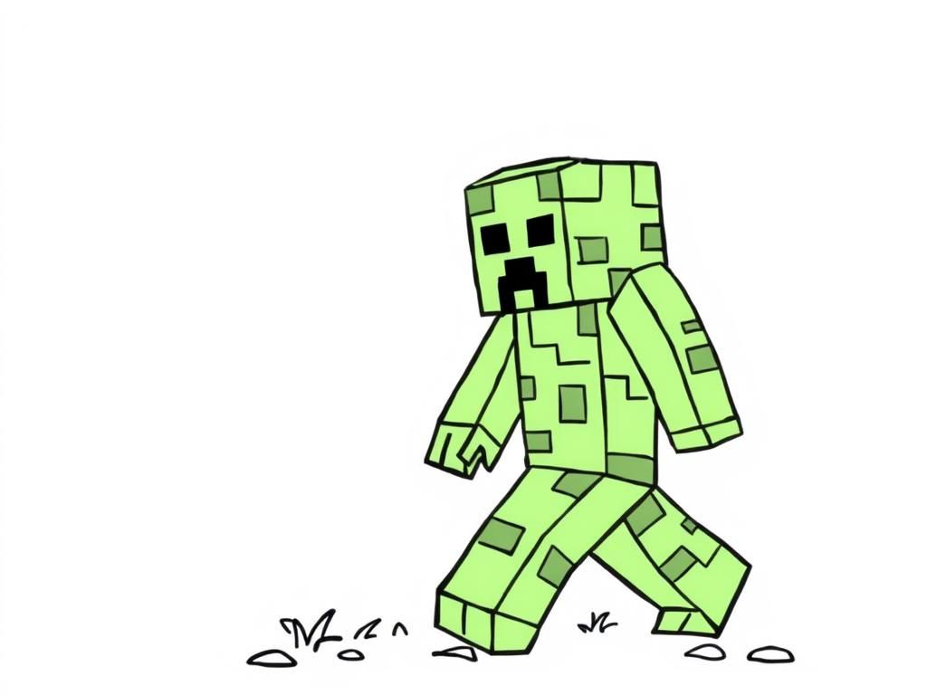 Minecraft Creeper Coloring Page