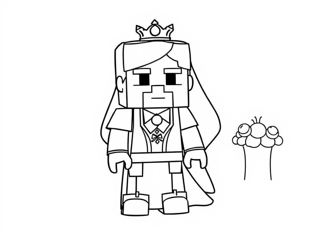 Minecraft King Coloring Page