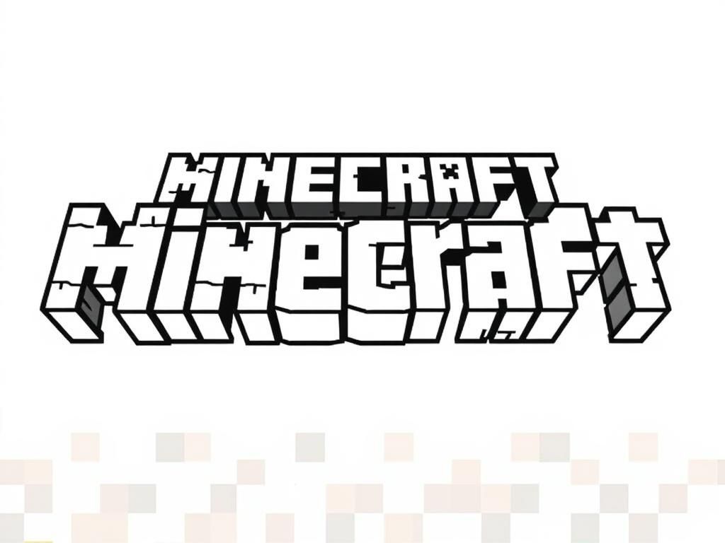 Minecraft Logo Coloring Page