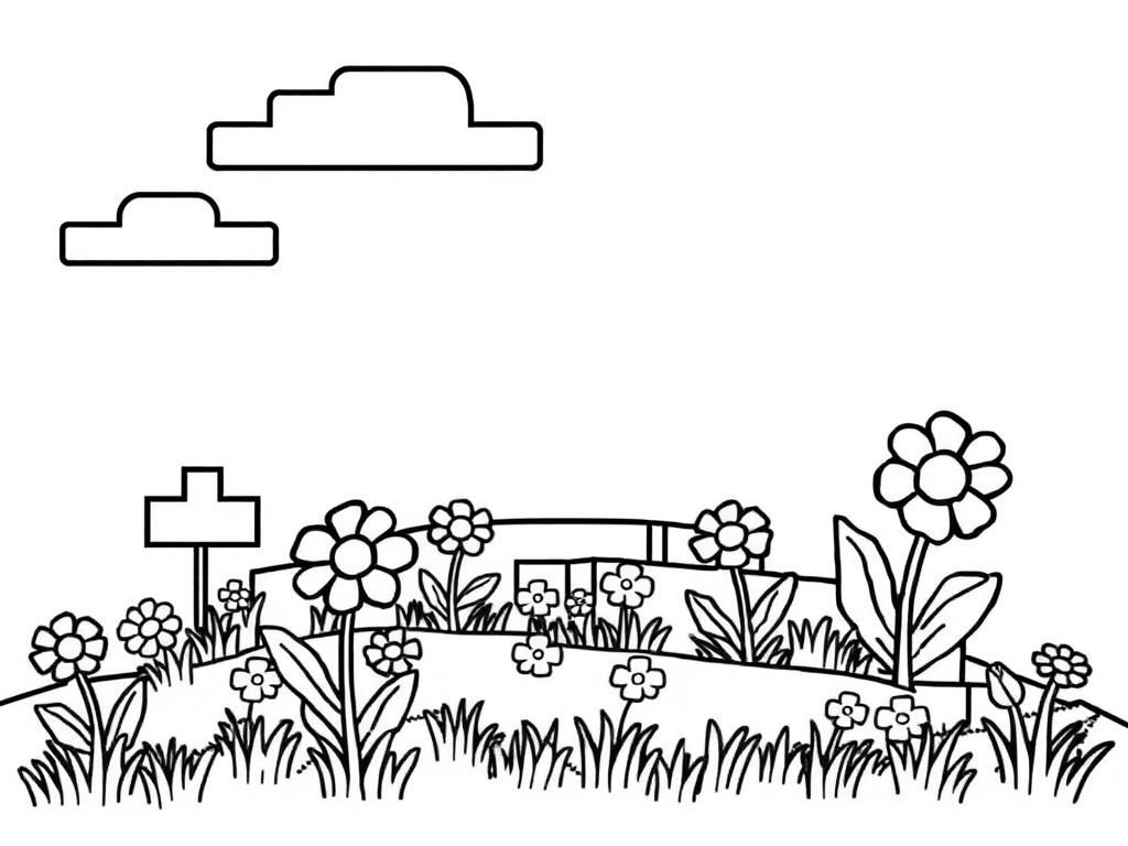Garden Flowers Coloring Page