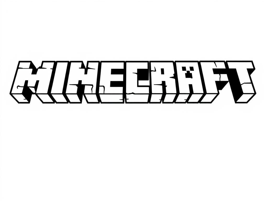 Minecraft Logo Coloring Page