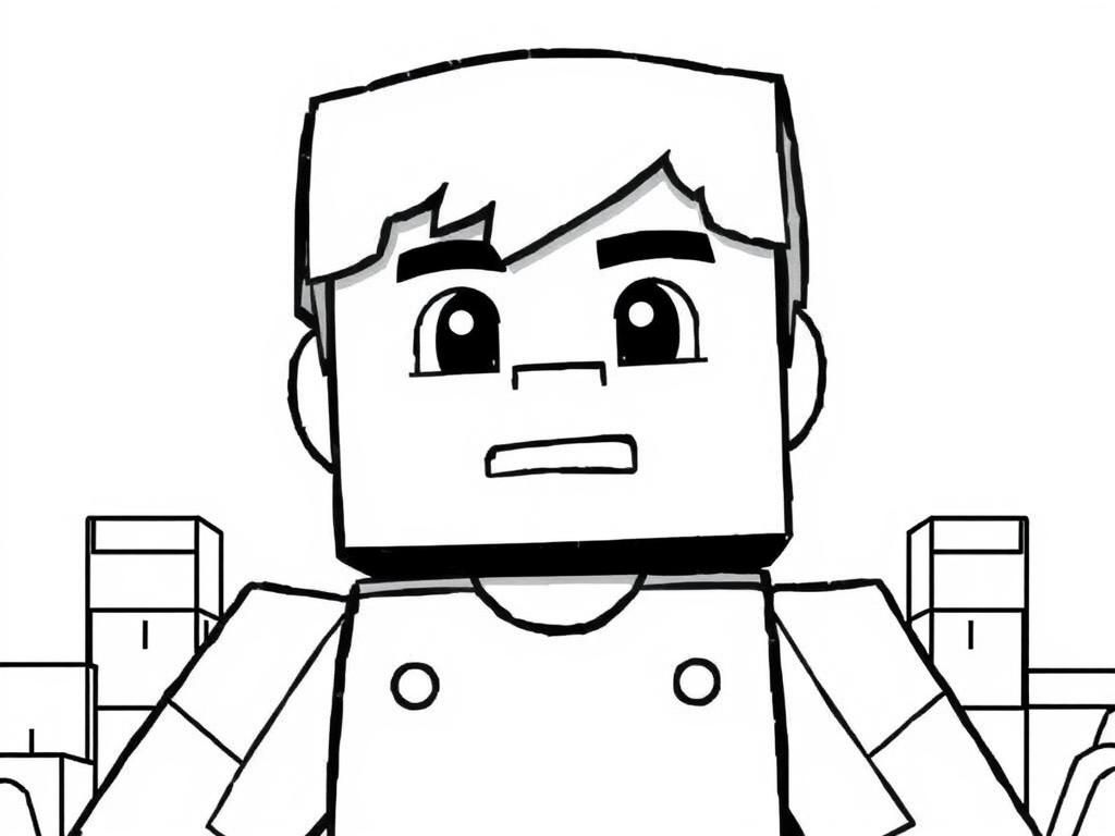 minecraft movie steve - Free Printable Coloring Page