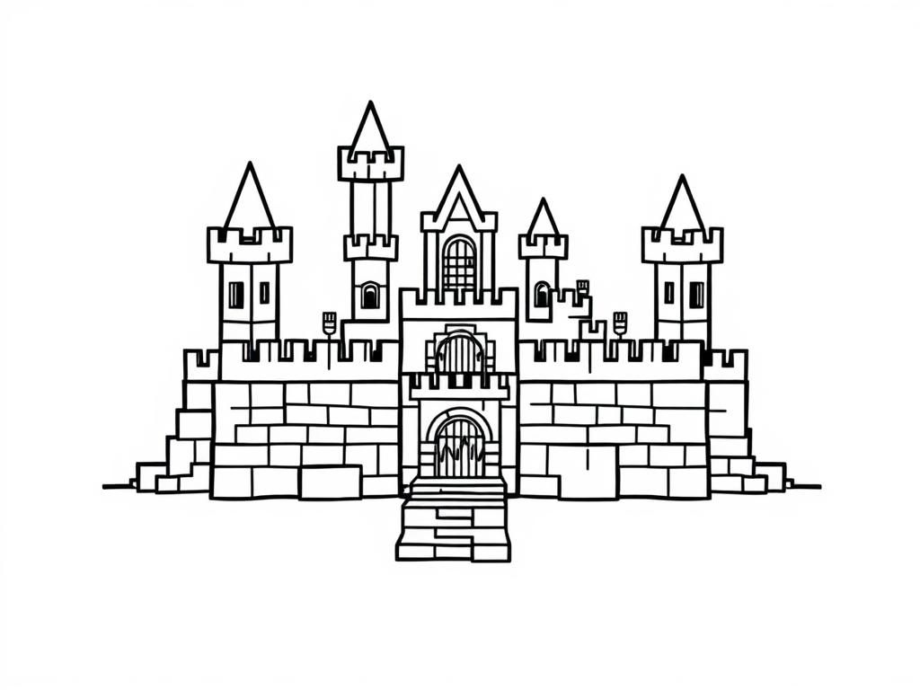 Kleurplaat Middeleeuws Kasteel