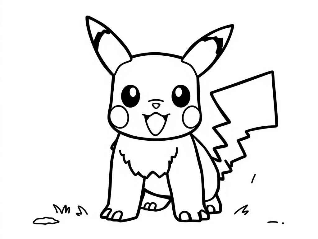 Pikachu Pokémon Coloring Page