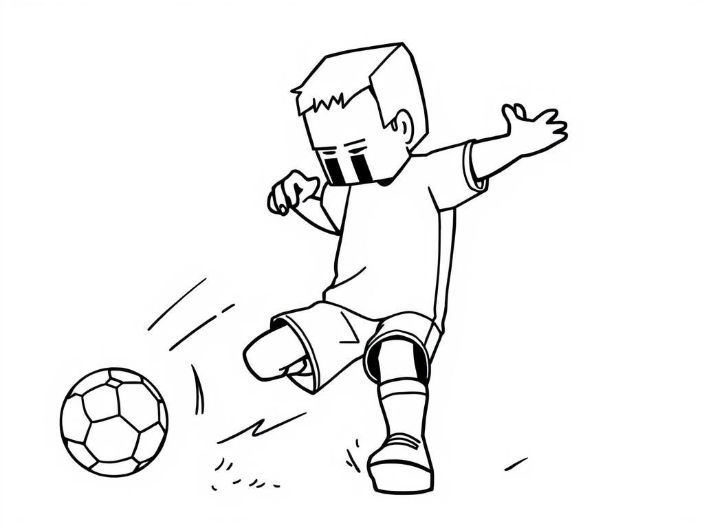 Soccer Player Kicking Ball Coloring Page