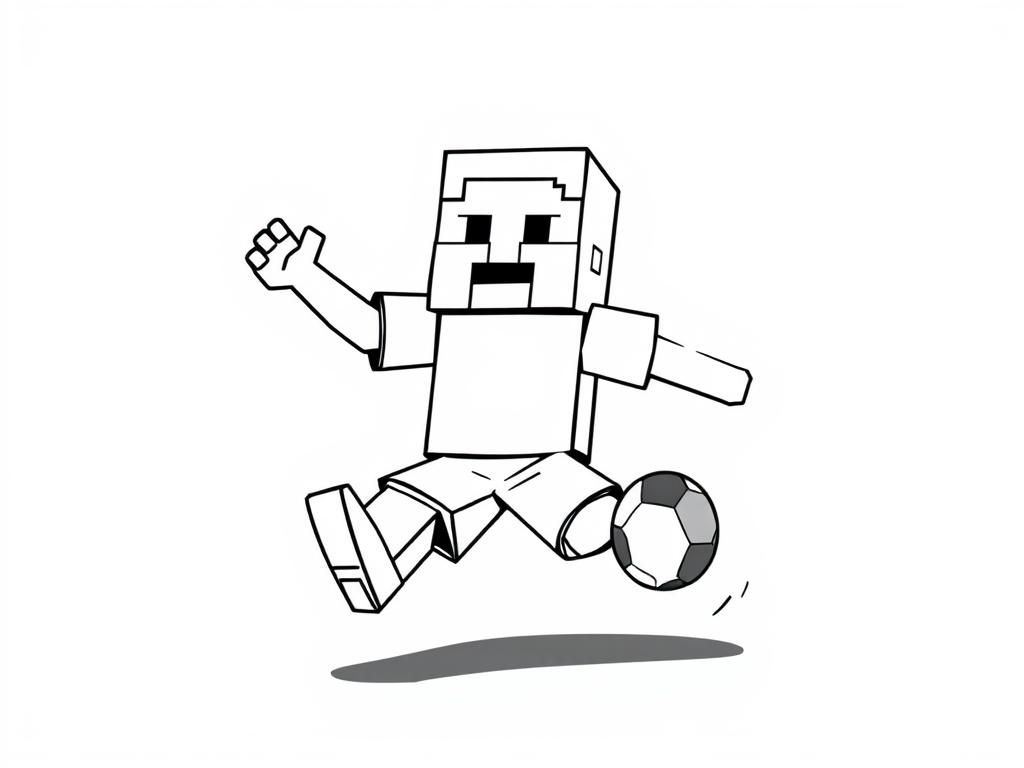 Minecraft Soccer Player Coloring Page