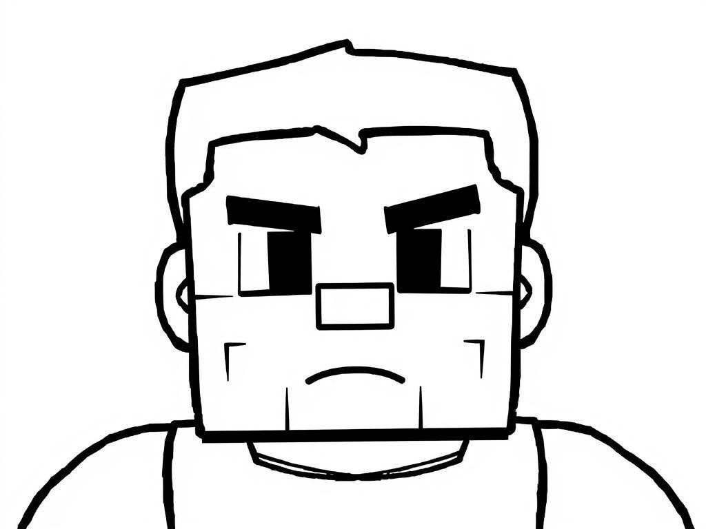 minecraft steve - Free Printable Coloring Page