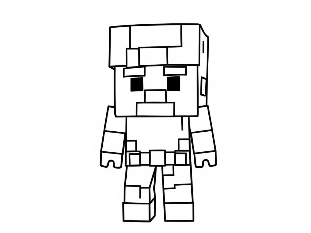Minecraft Steve - Free Printable Coloring Page