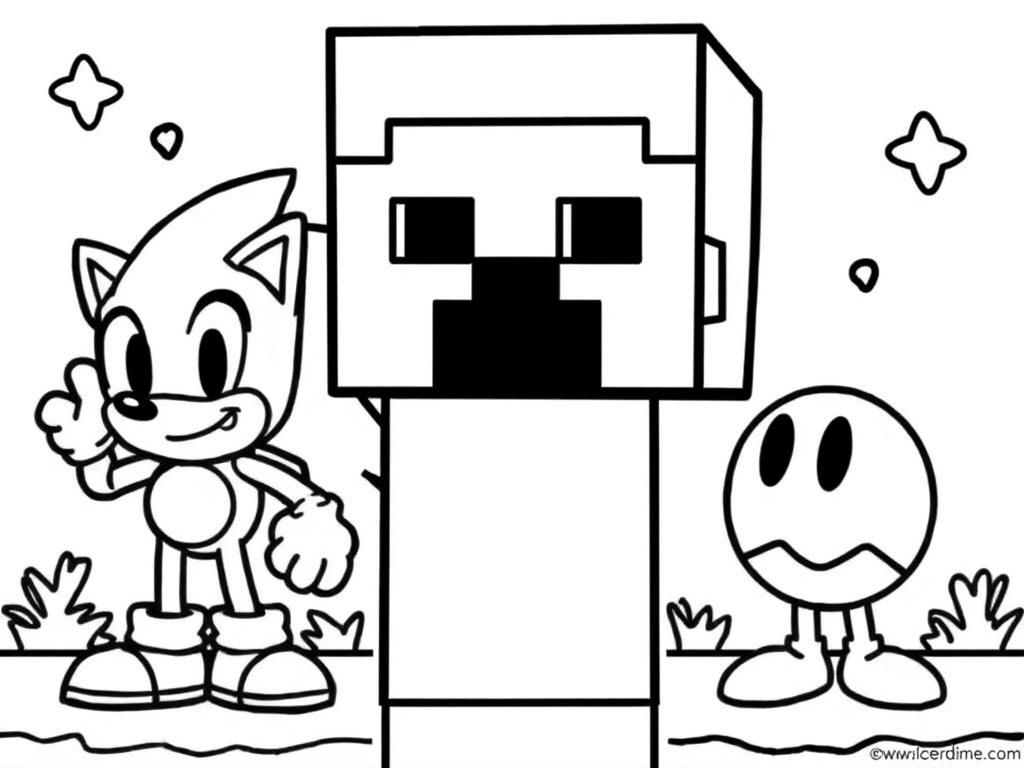 Kleurplaat met stripfiguren