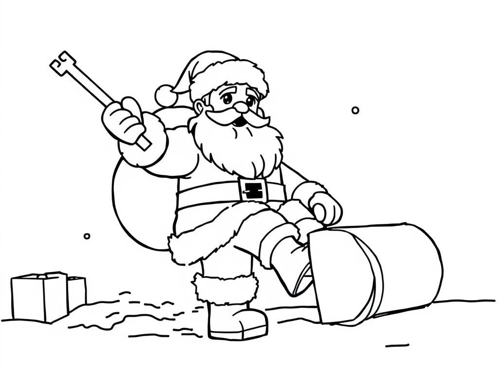 minecraft themes santa claus on slay pulled by raindear