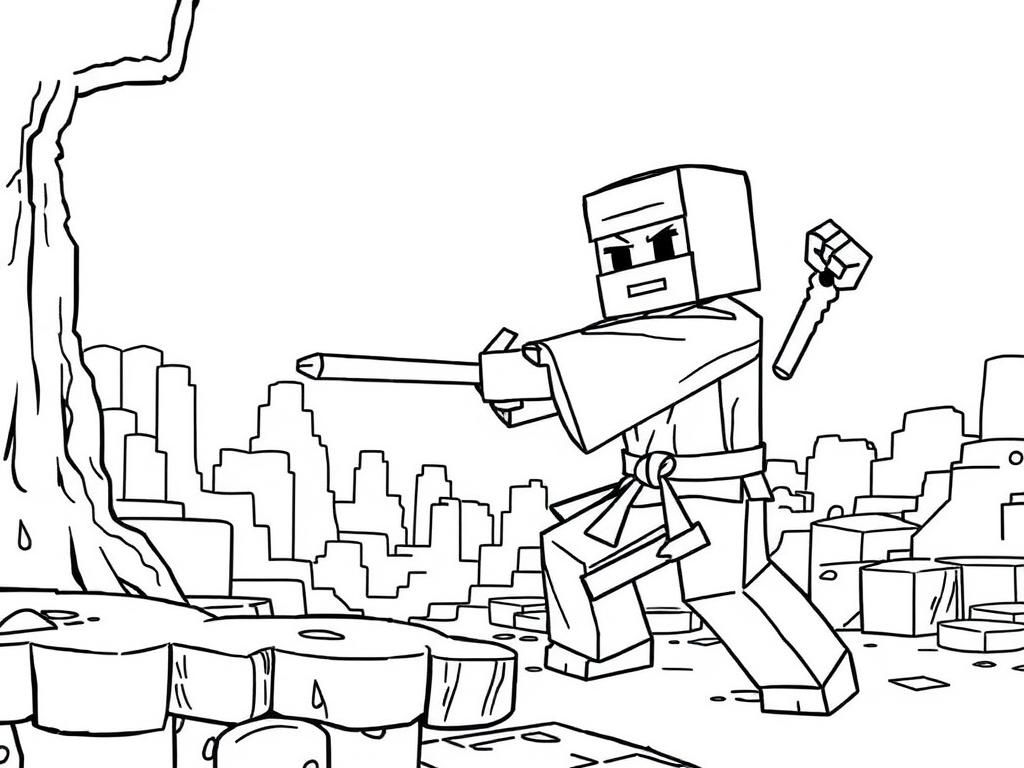 Minecraft Knight Coloring Page