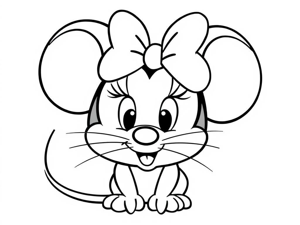 Cute Mouse Coloring Page