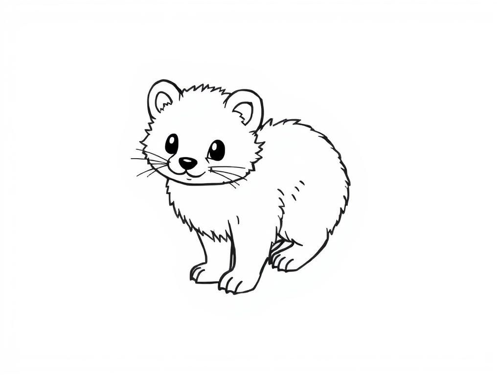 Cute Cartoon Animal Coloring Page