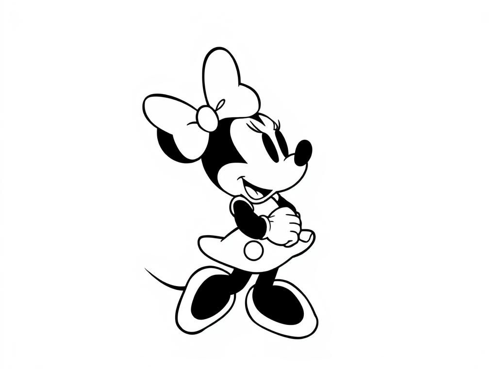 minnie mouse christmas - Free Printable Coloring Page