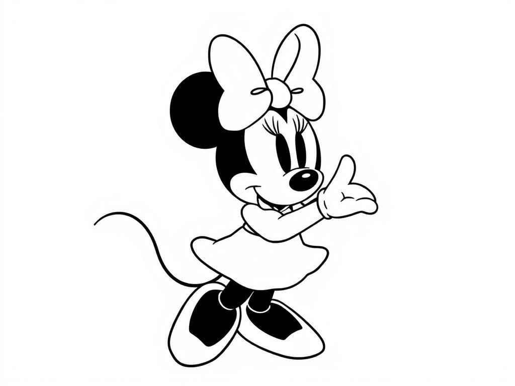 minnie mouse christmas coloring pages - Free Printable Coloring Page