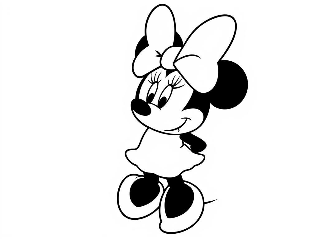 Minnie Mouse - Free Printable Coloring Page