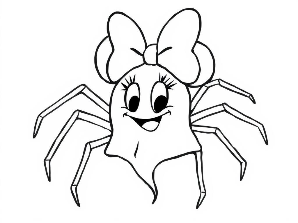 Minnie Mouse ghost spider - Free Printable Coloring Page