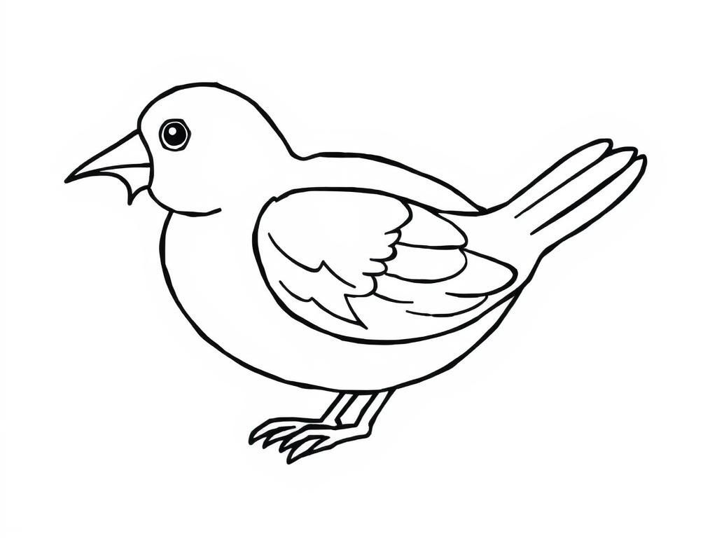 Bird Coloring Page for Kids
