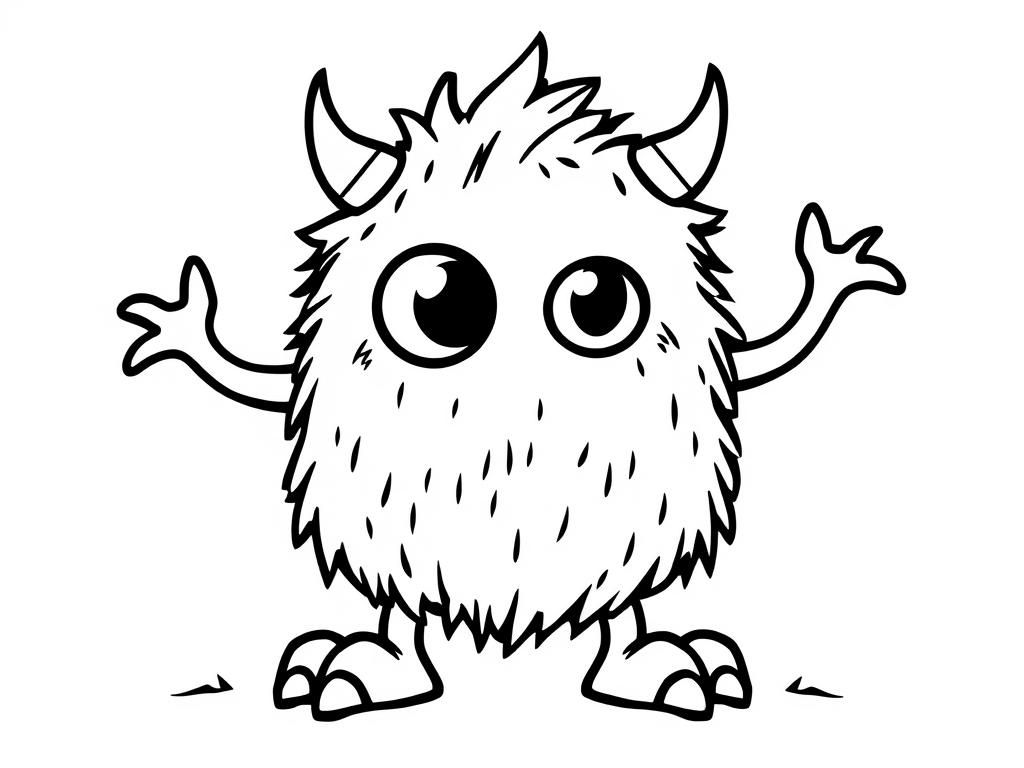 Cute Monster Coloring Page