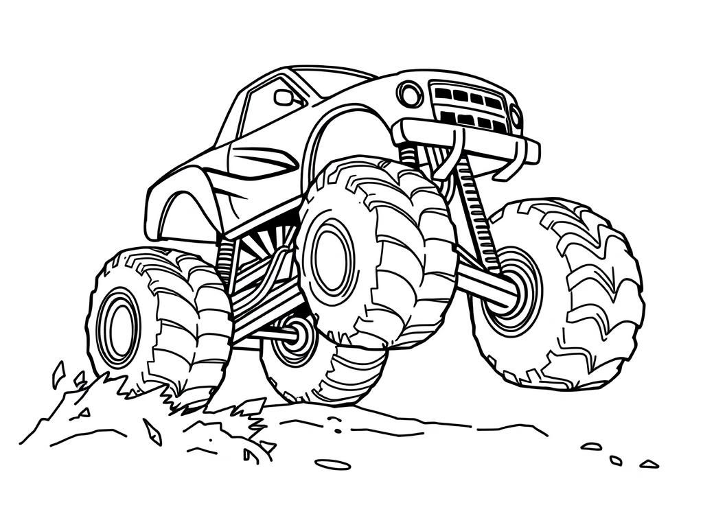 Monster Truck Coloring Page for Kids - Vehicles