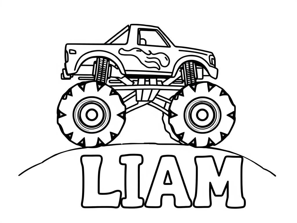 Liam's Monster Truck Coloring Page