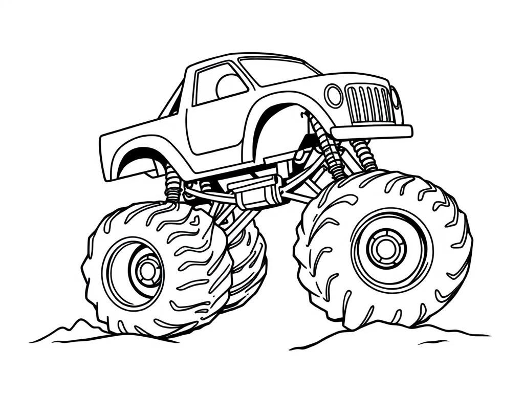 Monster Truck Coloring Page: Off-Road Adventure Awaits