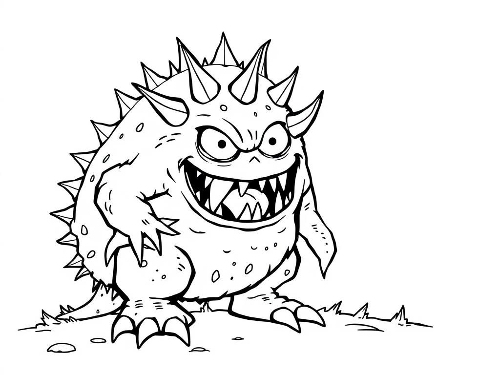 Monster kleurplaat voor kinderen en volwassenen