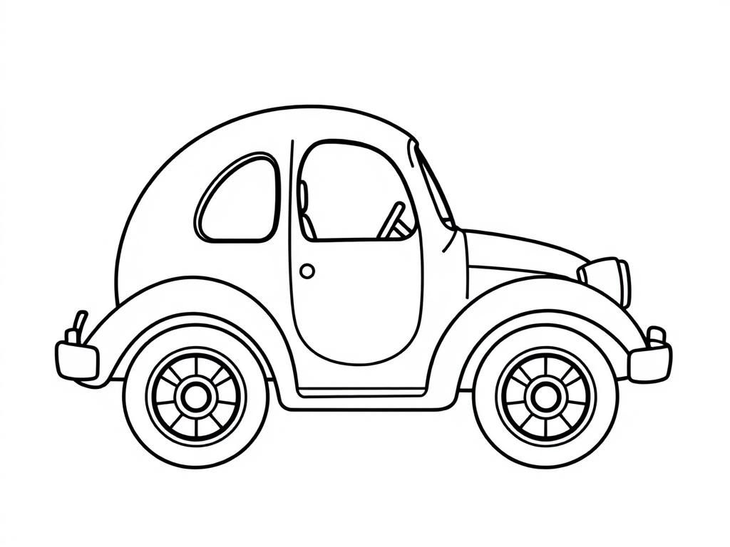 Vintage Car Coloring Page for Kids