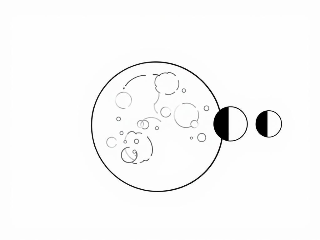 Coloring Page: Moon and Space Illustration for Kids