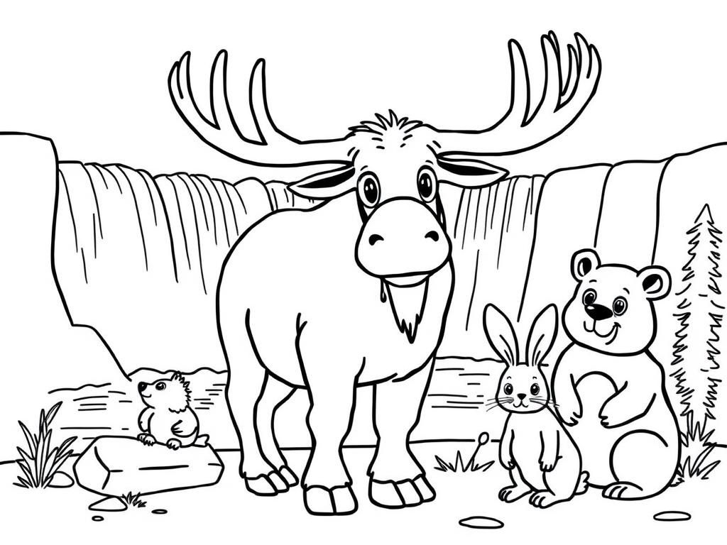 Animal Friends Coloring Page